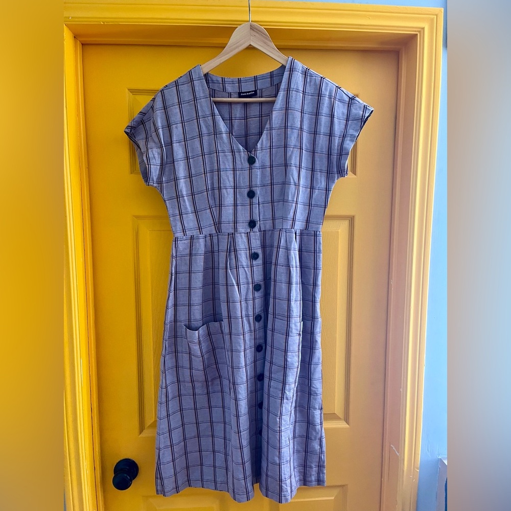 Frank & Oak purple  Plaid Midi Dress